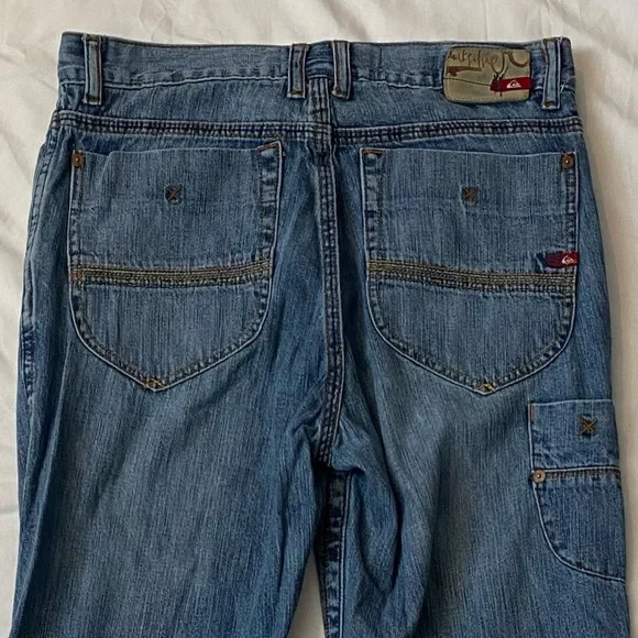 VTG 00s Quiksilver Men's Blue Jeans, QuikJean, 29x29, Relaxed Straight Leg - Picture 2 of 9